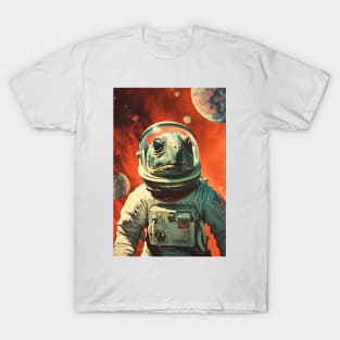 Astronaut Space Turtle Vintage Art T-Shirt